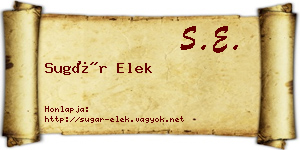 Sugár Elek névjegykártya