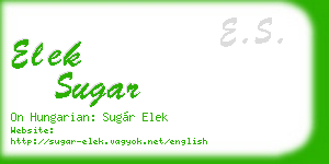 elek sugar business card